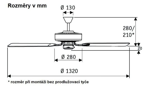CasaFan 513214 Classic Royal, buk, stropný ventilátor