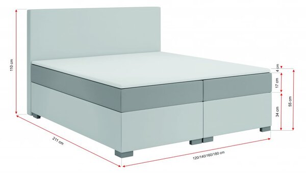 MD Kontinentálna Boxspring posteľ ANTARES 120x200 výber z farieb MANILA_00