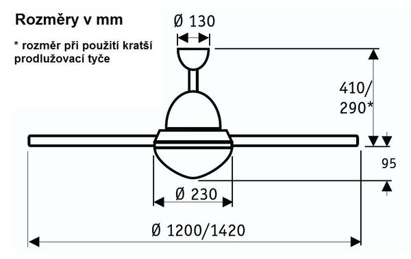 CasaFan 9314253 Libeccio, čerešňa, javor, wenge a borovice, stropný ventilátor