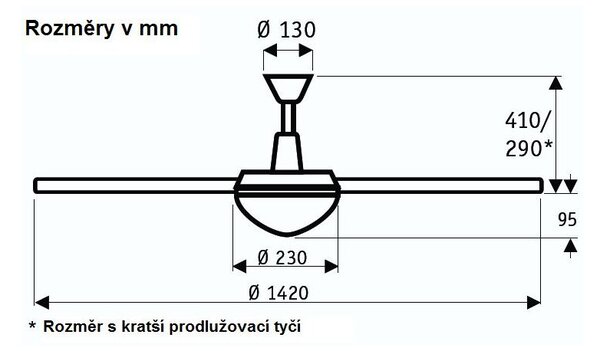 CasaFan 9313209 Mirage, priehľadná, stropný ventilátor