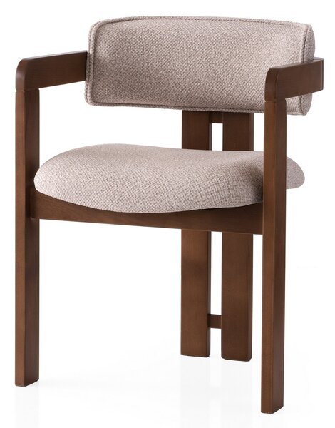 Kalune Design Čalúnená jedálenská stolička CO z masívu krémová/orech