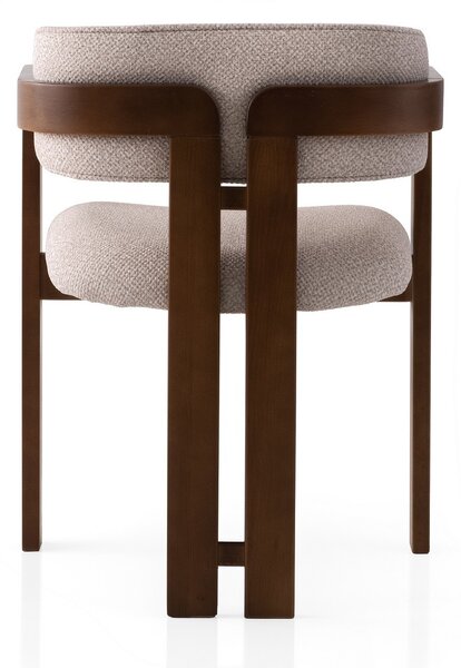 Kalune Design Čalúnená jedálenská stolička CO z masívu krémová/orech
