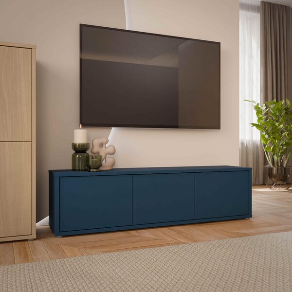 NÍZKA KOMODA, tmavomodrá, 154,2/42,5/34,9 cm Carryhome - TV nábytok, Online Only