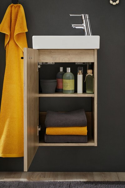 HOSŤOVSKÁ KÚPEĽŇA, dub sonoma, 40 cm home24 - Kúpeľňové skrinky, Online Only