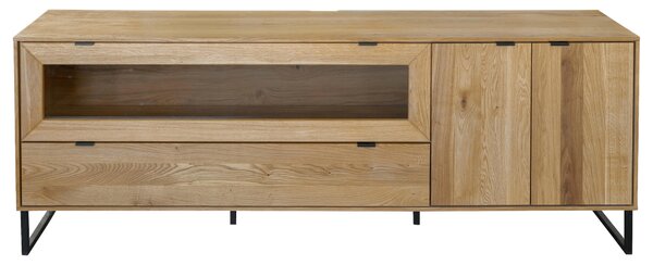 SKRINKA POD TV, dub, čierna, farba duba, 182/66,4/45 cm Carryhome - Online Only drobný nábytok, Online Only