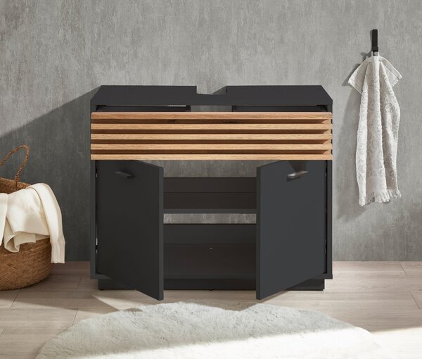 SKRINKA POD UMÝVADLO, antracitová, antracitová, 80/64/40 cm home24 - Kúpeľňové skrinky, Online Only