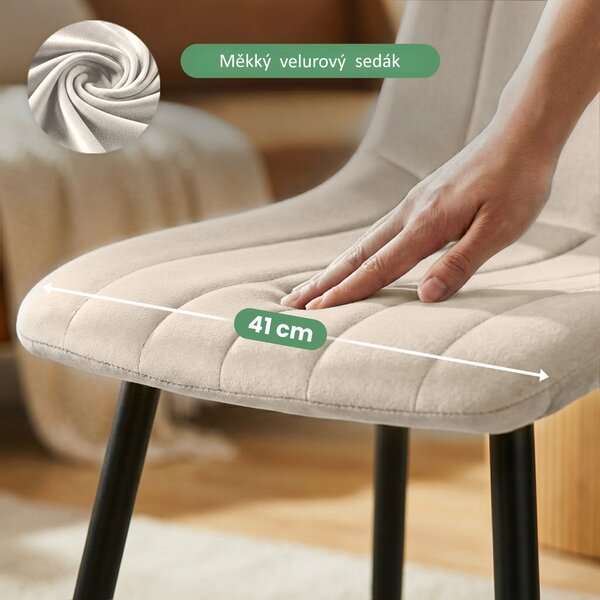 Ak furniture Čalúnená jedálenská stolička Livo béžová