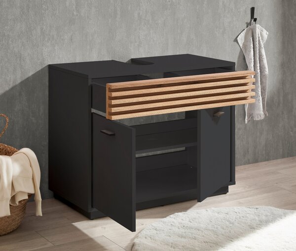 SKRINKA POD UMÝVADLO, antracitová, antracitová, 80/64/40 cm home24 - Kúpeľňové skrinky, Online Only