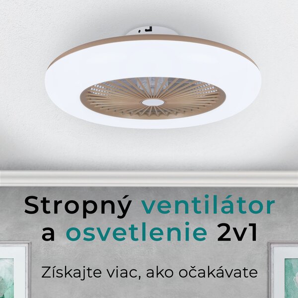 Noaton 11055G Callisto, zlatá, stropný ventilátor so svetlom