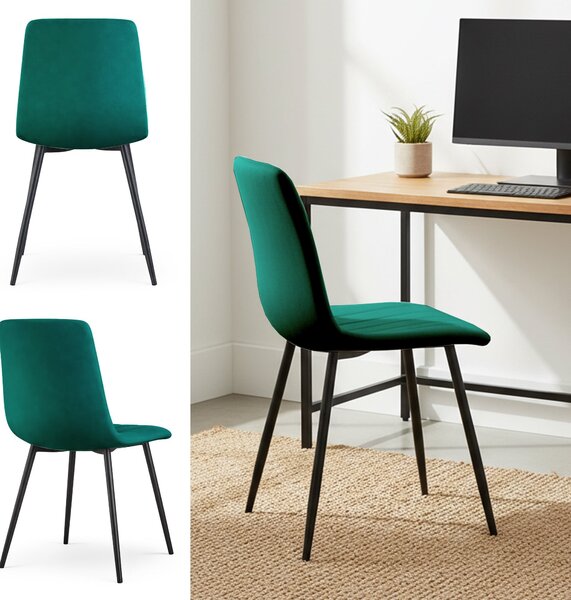 Ak furniture Čalúnená jedálenská stolička Livo fľaškovozelená