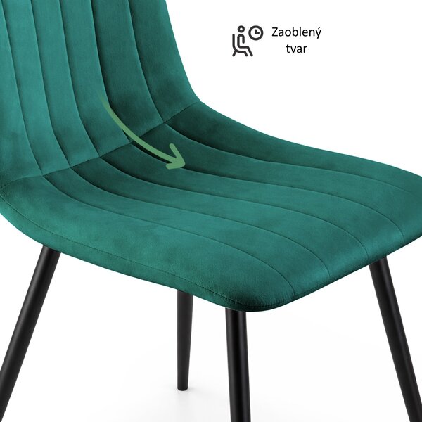 Ak furniture Čalúnená jedálenská stolička Livo fľaškovozelená