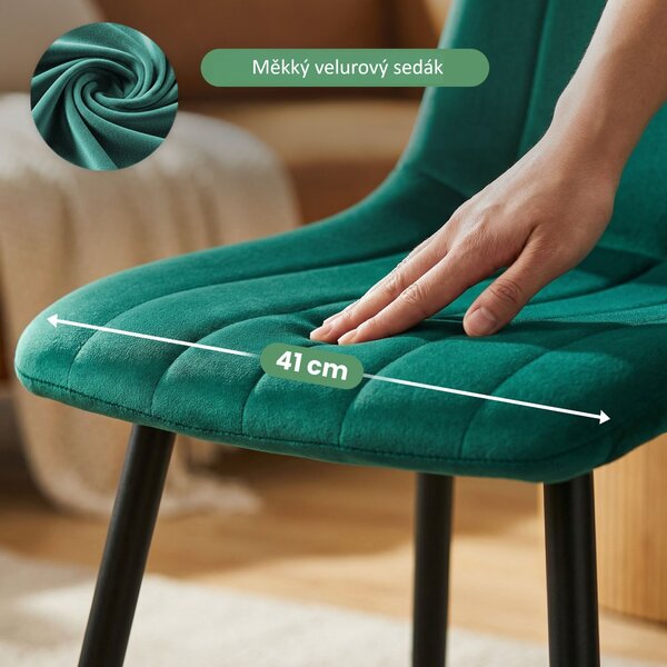 Ak furniture Čalúnená jedálenská stolička Livo fľaškovozelená