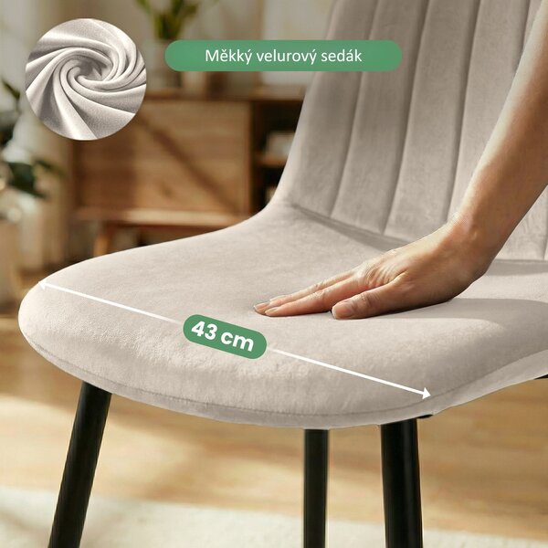 Ak furniture Čalúnená jedálenská stolička Lumo béžová