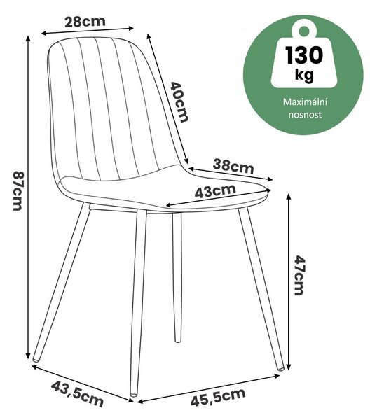 Ak furniture Čalúnená jedálenská stolička Lumo fľaškovozelená