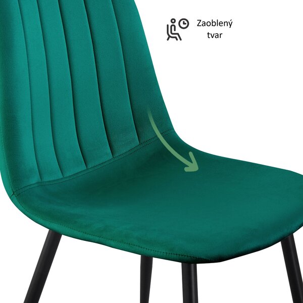 Ak furniture Čalúnená jedálenská stolička Lumo fľaškovozelená