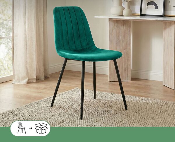 Ak furniture Čalúnená jedálenská stolička Lumo fľaškovozelená