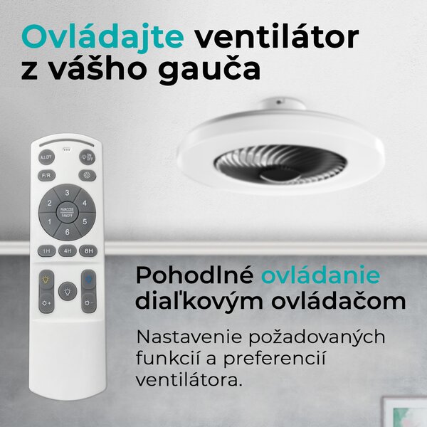 Noaton 12058B Triton, čierna, stropný ventilátor so svetlom