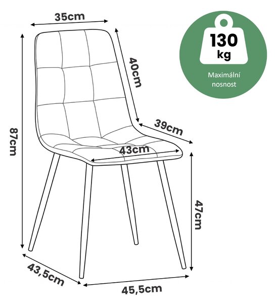 Ak furniture Čalúnená jedálenská stolička Nero béžová