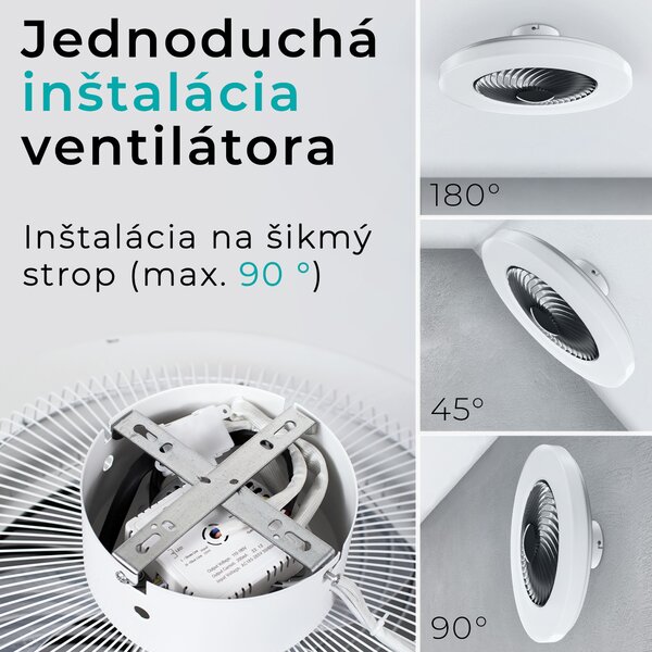Noaton 12058B Triton, čierna, stropný ventilátor so svetlom