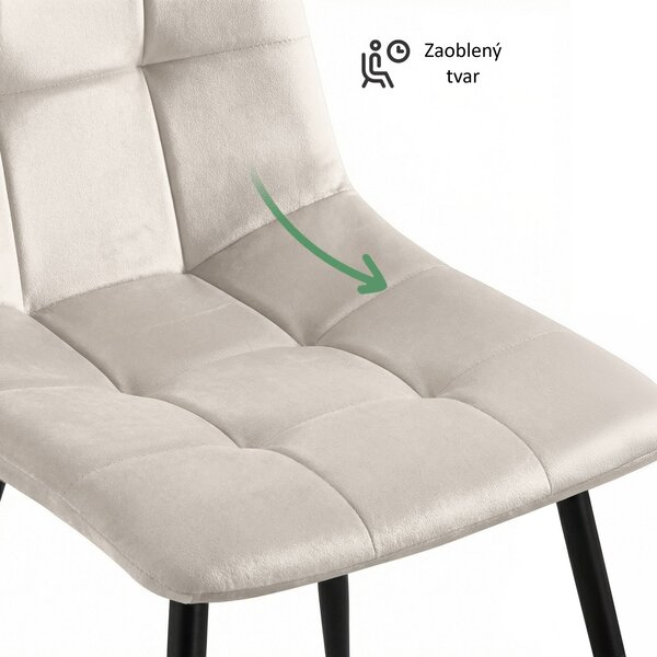 Ak furniture Čalúnená jedálenská stolička Nero béžová