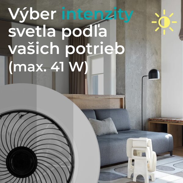 Noaton 12050B Triton, čierna, stropný ventilátor so svetlom