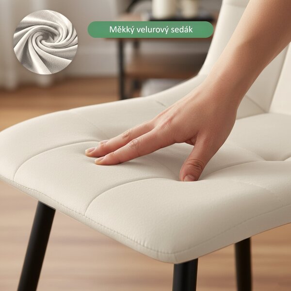 Ak furniture Čalúnená jedálenská stolička Nero béžová