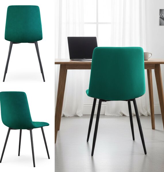 Ak furniture Čalúnená jedálenská stolička Nero fľaškovo zelená