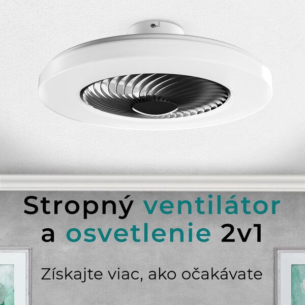 Noaton 12058B Triton, čierna, stropný ventilátor so svetlom