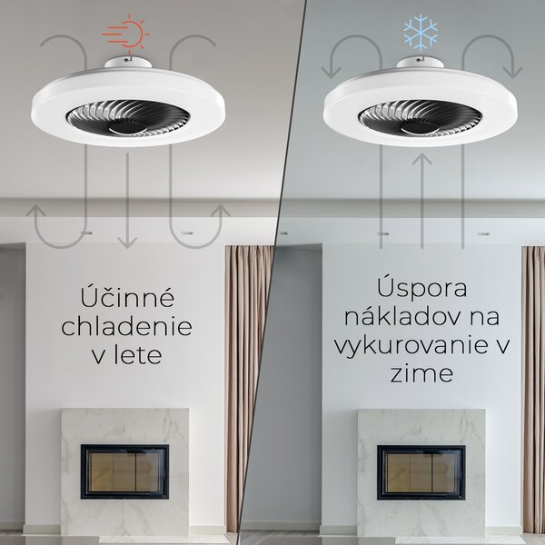Noaton 12058B Triton, čierna, stropný ventilátor so svetlom