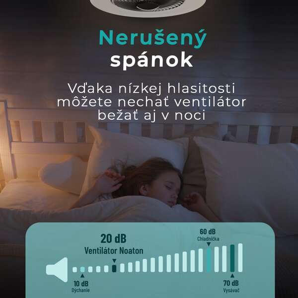 Noaton 12058B Triton, čierna, stropný ventilátor so svetlom