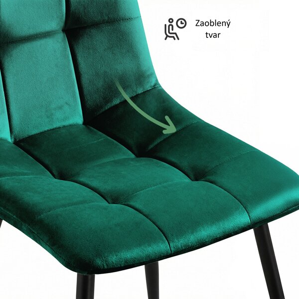 Ak furniture Čalúnená jedálenská stolička Nero fľaškovo zelená