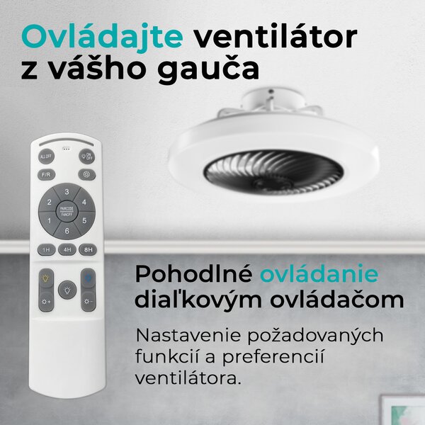 Noaton 12050B Triton, čierna, stropný ventilátor so svetlom
