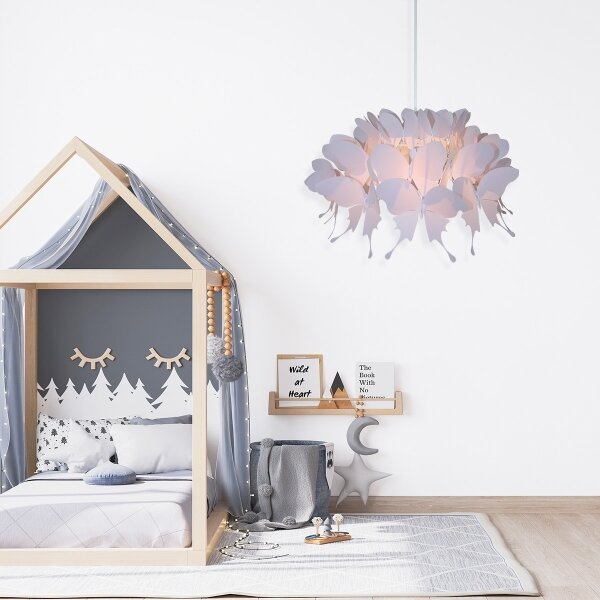Detský luster FARFALLA 1xE27/60W/230V ružový