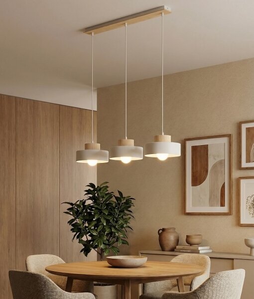 Luster na lanku KIVI 3xE27/15W/230V biela