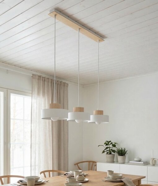 Luster na lanku KIVI 3xE27/15W/230V biela