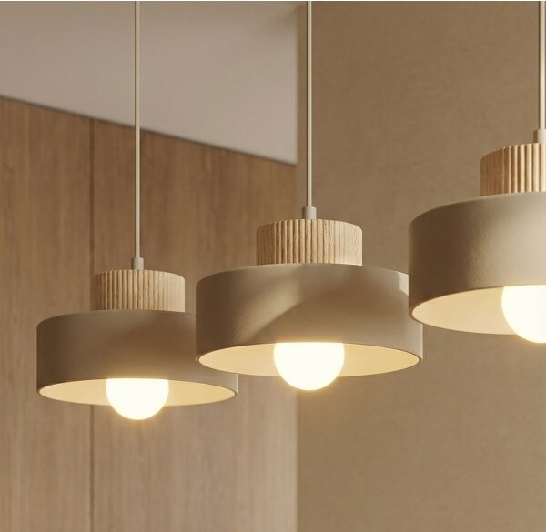 Závesný luster na lanku KIVI 3xE27/15W/230V béžový