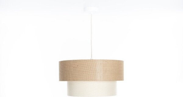 Luster na lanku DUO 1xE27/60W/230V priemer 40 cm béžová/krémová