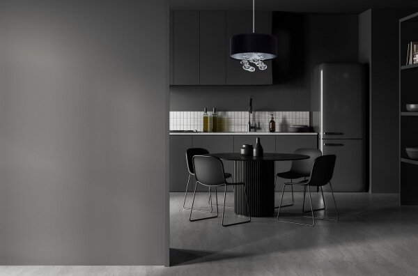 Závesný luster BUBBLE na lanku 1xE27/60W/230V, priemer 40 cm, čierna