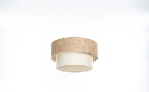 Luster na lanku DUO 1xE27/60W/230V priemer 40 cm béžová/krémová