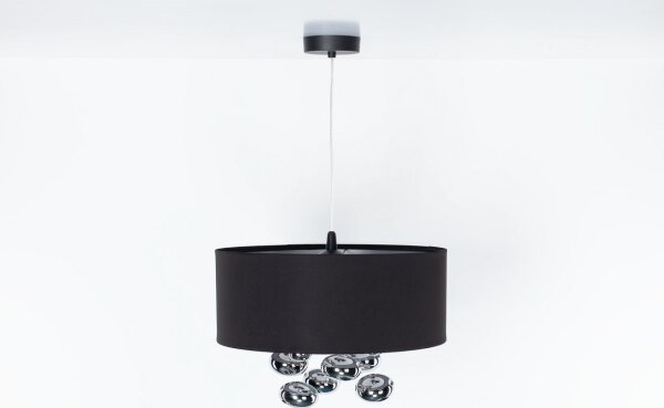 Závesný luster BUBBLE na lanku 1xE27/60W/230V, priemer 40 cm, čierna