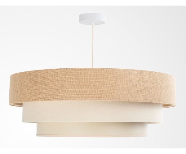 Luster na lanku TRINITI 1xE27/60W/230V, priemer 40 cm, béžová/krémová