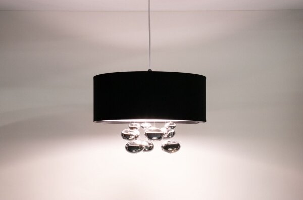 Závesný luster BUBBLE na lanku 1xE27/60W/230V, priemer 40 cm, čierna