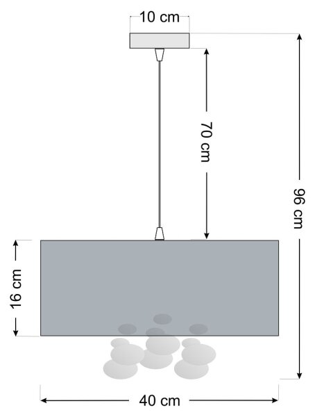 Závesný luster BUBBLE na lanku 1xE27/60W/230V, priemer 40 cm, čierna