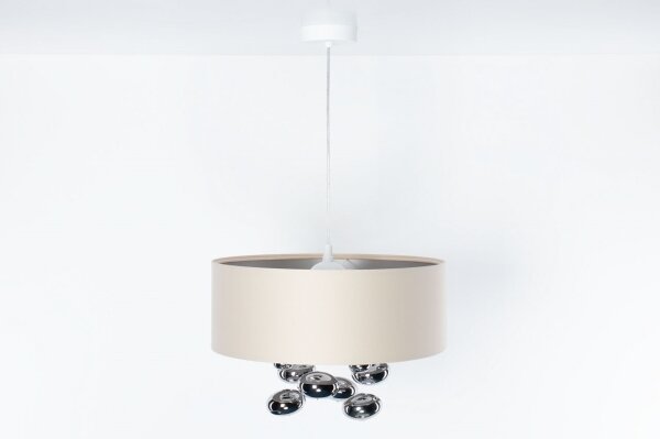 Závesný luster s lankom BUBBLE 1xE27/60W/230V pr. 40 cm béžová