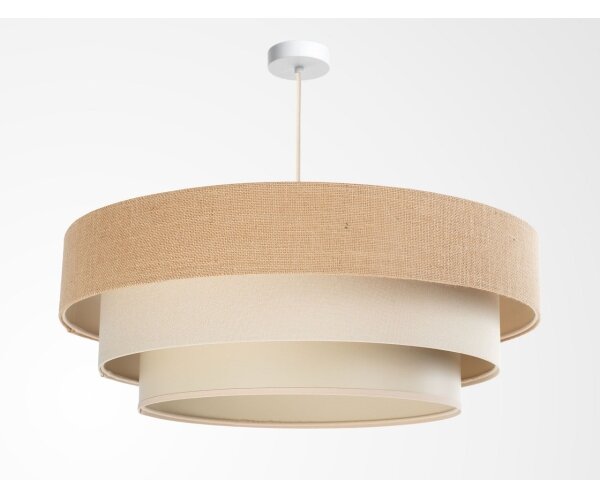 Luster na lanku TRINITI 1xE27/60W/230V, priemer 40 cm, béžová/krémová