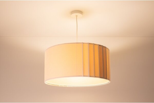 Luster na lanku STRIPES 1xE27/60W/230V priemer 40 cm krémový