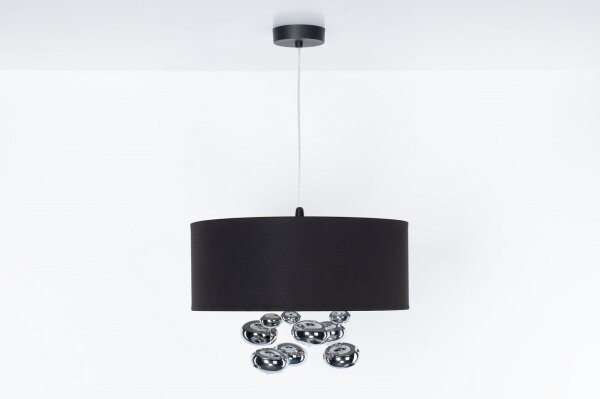 Závesný luster BUBBLE na lanku 1xE27/60W/230V, priemer 40 cm, čierna