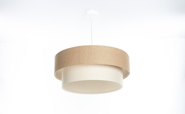 Závesný luster DUO na lanku, 1xE27/60W/230V, priemer 50 cm, béžová/krémová
