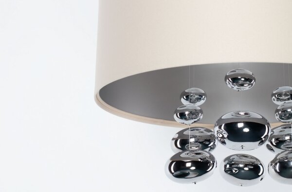 Závesný luster s lankom BUBBLE 1xE27/60W/230V pr. 40 cm béžová
