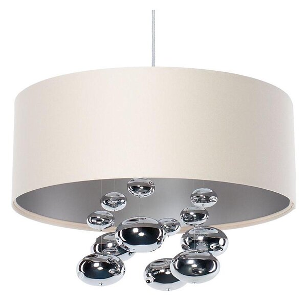 Závesný luster s lankom BUBBLE 1xE27/60W/230V pr. 40 cm béžová